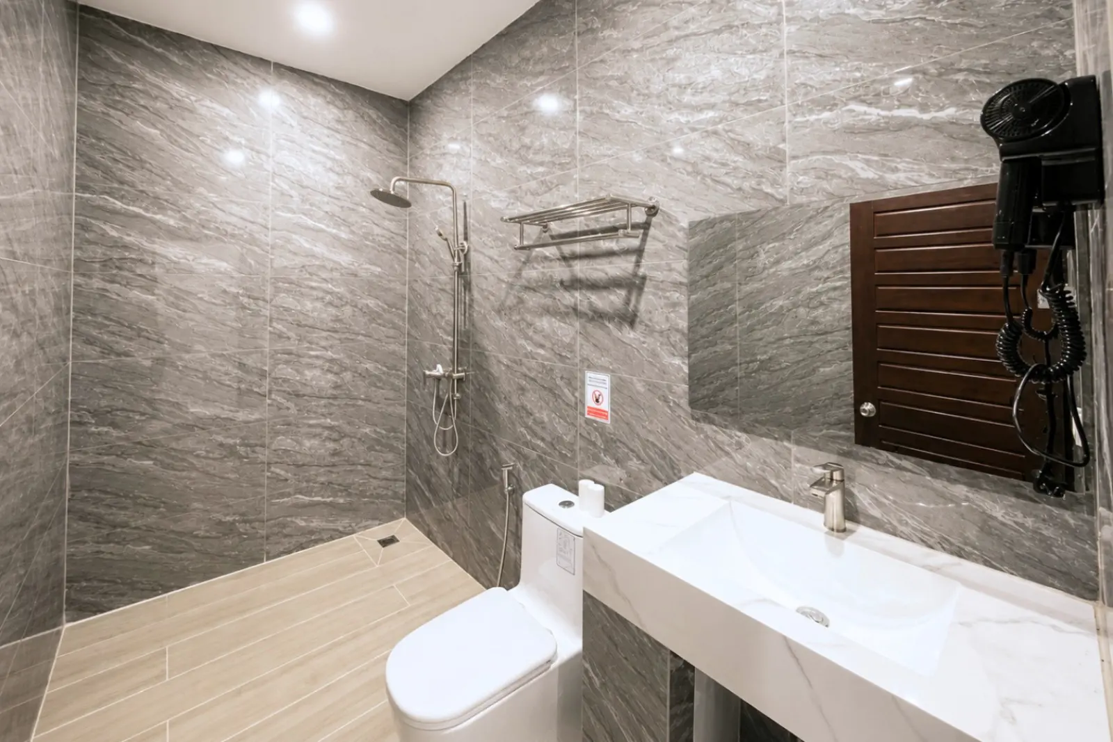 VVIP marble bathroom with rain shower